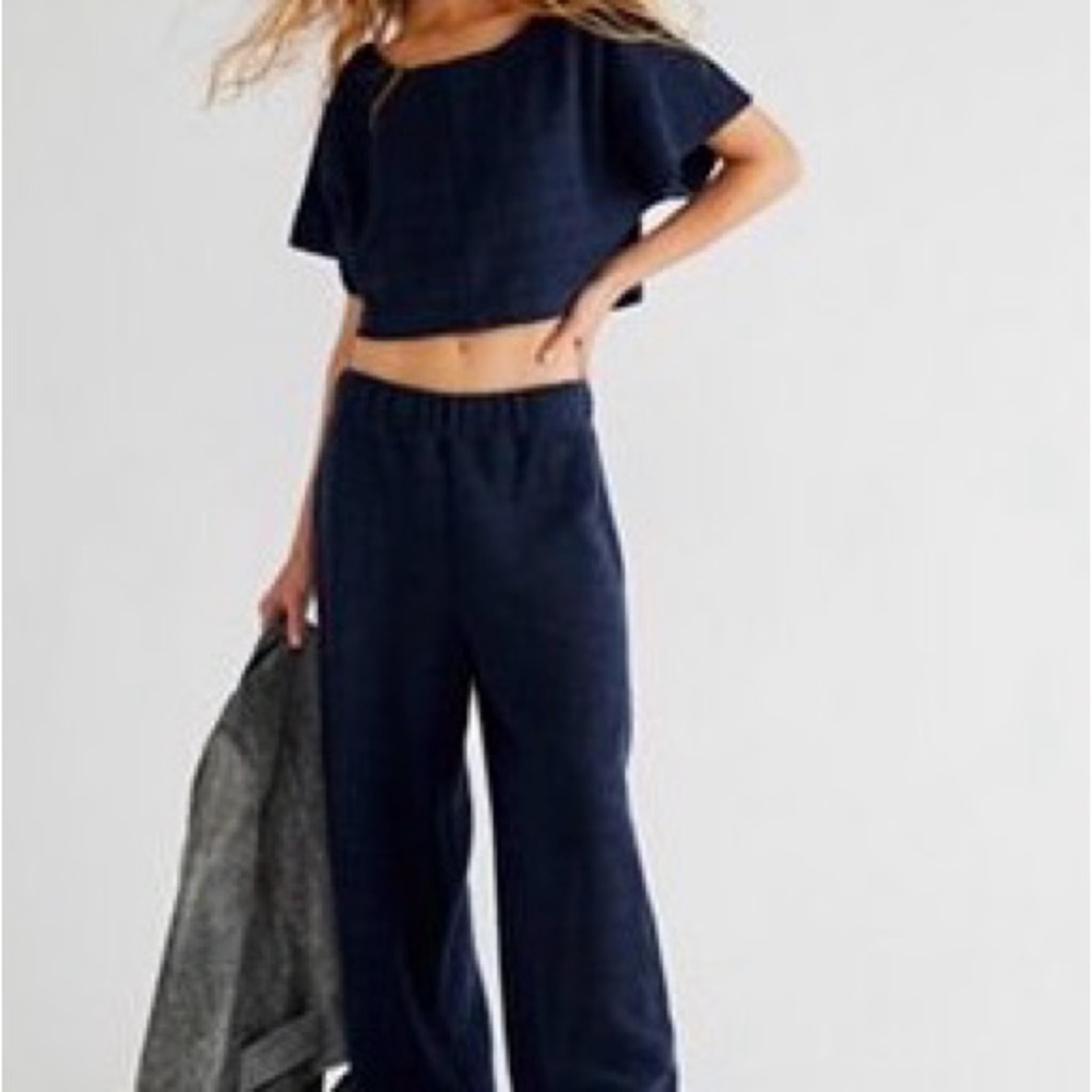 Elegant Navy Women's 2 pieces set